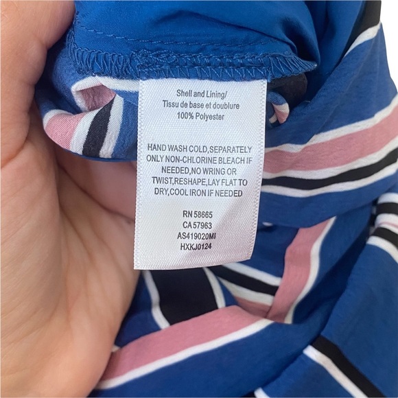 1901 Blue Multi-Color Stripe Wide Leg Cropped Jumpsuit - Picture 11 of 11